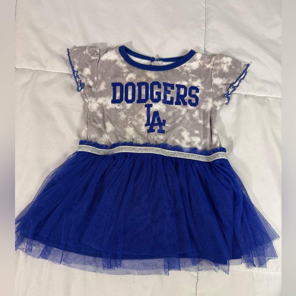 Dodgers 18m Girls Blue / Gray Tulle Dress 2025 World Series Champions MLB Merch